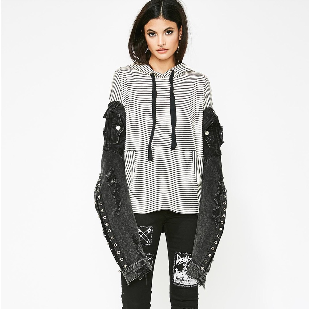 Dolls Kill Hate Trip Striped Hoodie